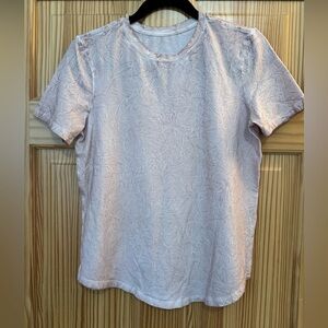 Lululemon Athletica White/Pink Short Sleeve Tee